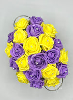 Garden Planter Arrangement with Lilac & Yellow Roses