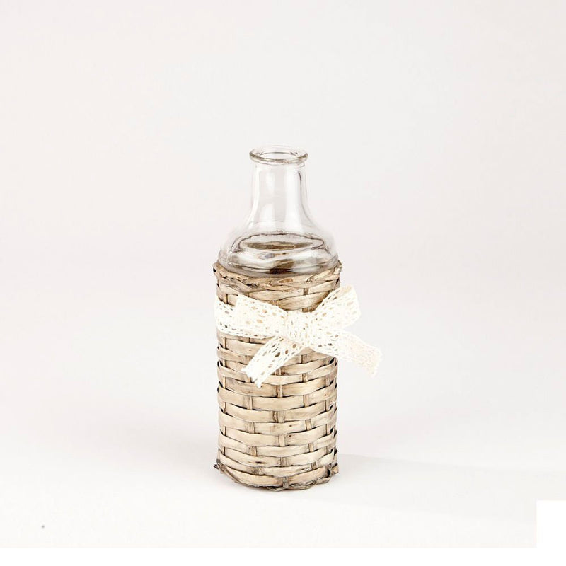 Glass Wicker Bottle