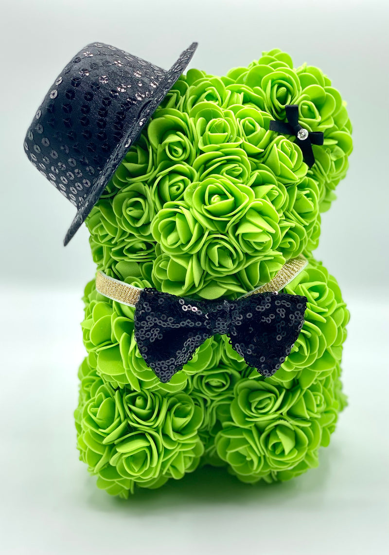 Top Hat Rose Bear in Various Colours