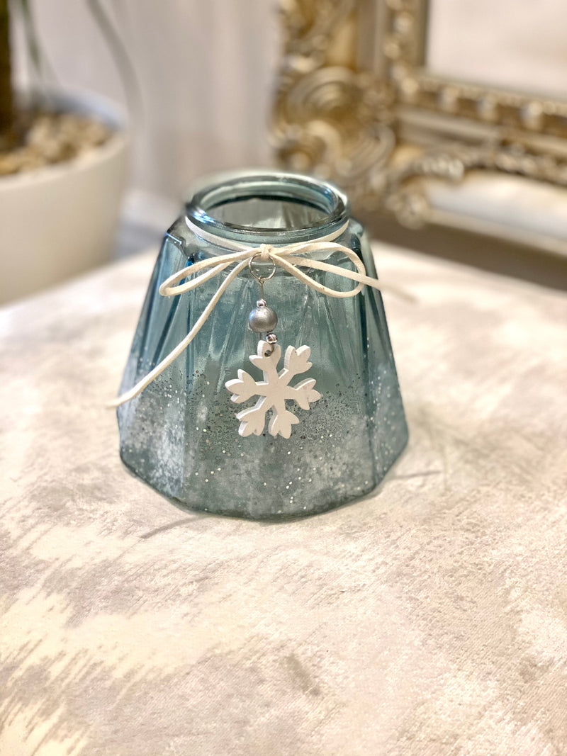 Blue Snowflake Vase