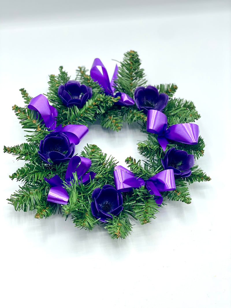 Grave Memorial Wreath in Purple