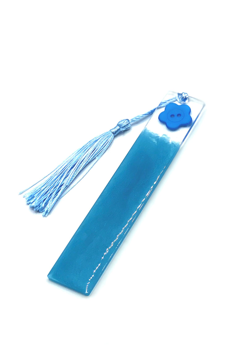 Resin Bookmark Blue with Button