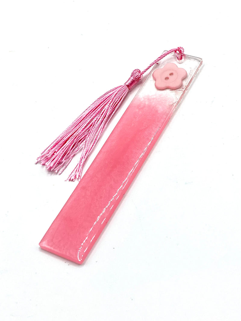 Resin Bookmark Pink with Button