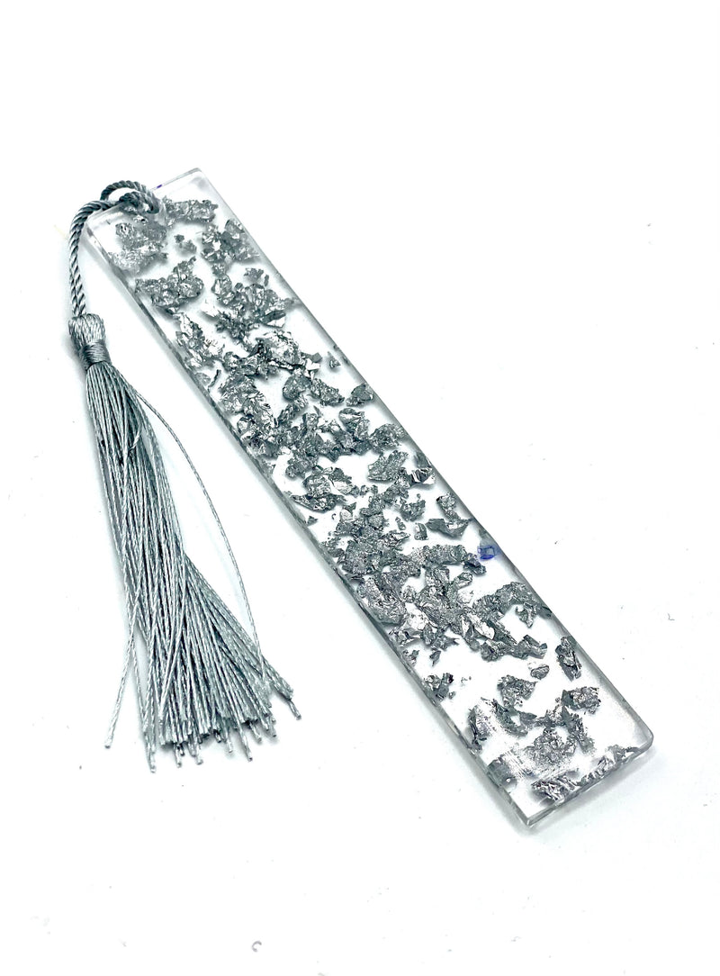 Resin Bookmark with Silver Flakes