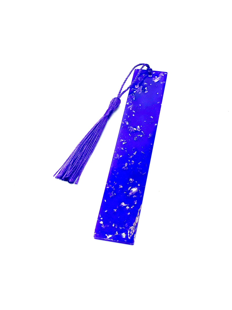 Resin Bookmark Purple with Silver Flakes