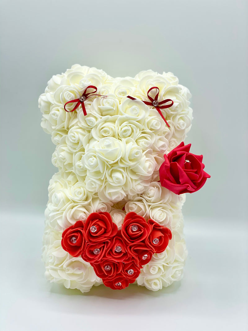 Rose Bear in White