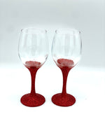Glitter Wine Glass in Red
