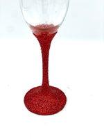 Glitter Champagne Glass in Red
