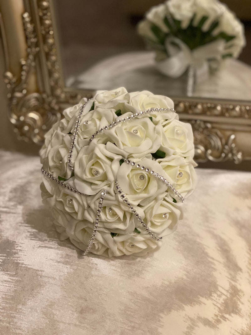 Wedding Diamante Collection ~ Rose Bridal Posy Bouquet