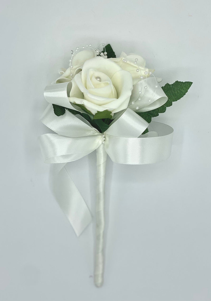 Wedding Pearl Collection ~ Rose Bridesmaid Wand Bouquet