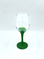 Glitter Wine Glass in Green
