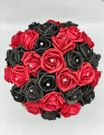 Ladybird Cream Hat Box with Red & Black Roses