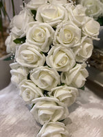 Wedding Pearl Collection ~ Rose Bridal Teardrop Bouquet