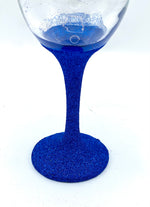 Glitter Wine Glass in Blue