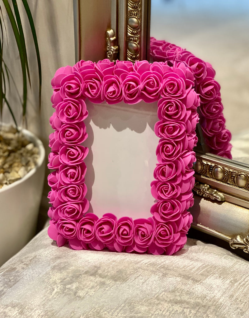Photo Frame in Hot Pink Roses