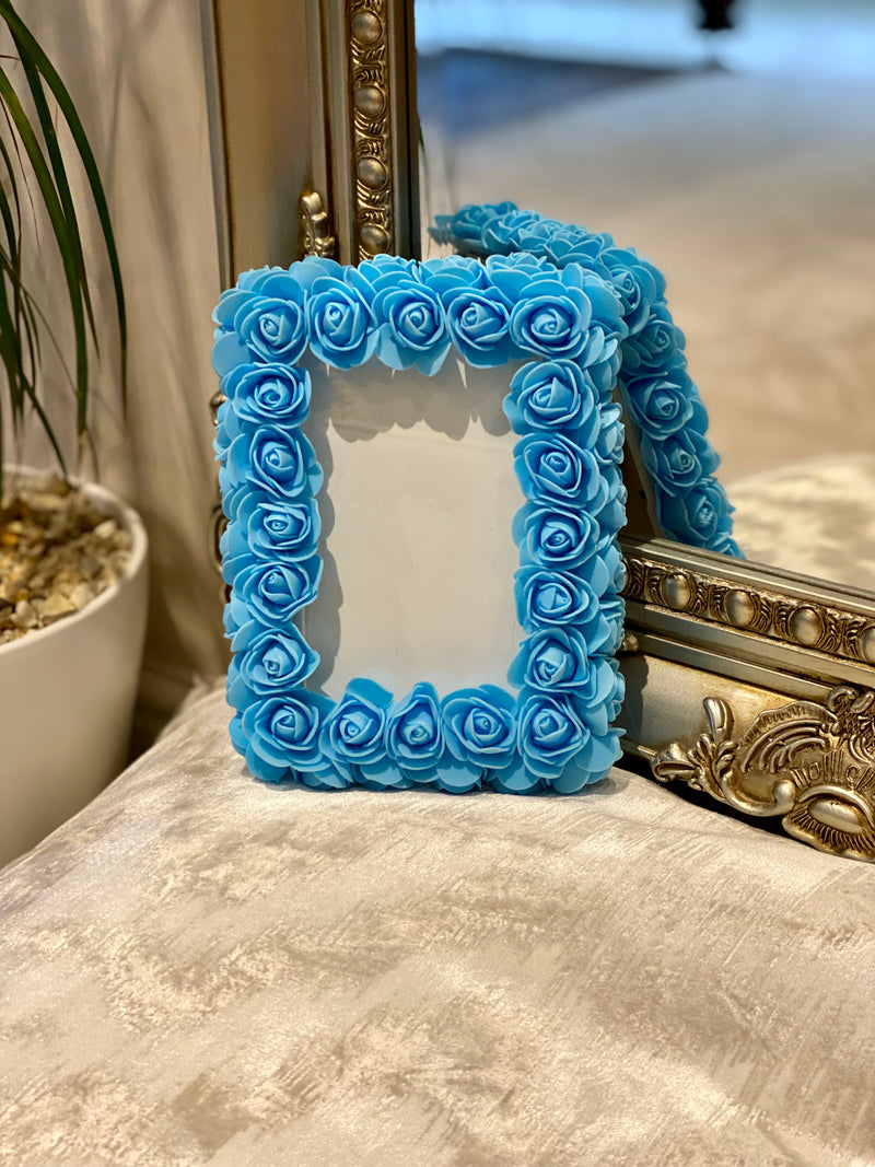 Photo Frame in Baby Blue Roses