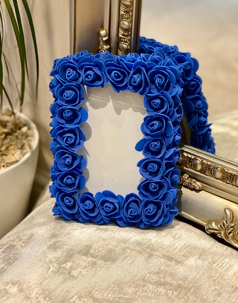 Photo Frame in Royal Blue Roses