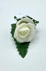 Wedding Pearl Collection ~ Single Rose Buttonhole with Pearls Groom, Best man, Guest
