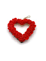 Wooden Red Rose Heart Decoration